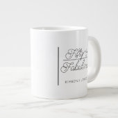 Modern Script Vijftig en Fantastisch 50ste Verjaar Grote Koffiekop (Voorkant rechts)