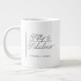 Modern Script Vijftig en Fantastisch 50ste Verjaar Grote Koffiekop