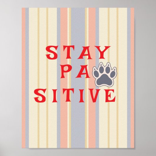 Modern Script	Vintage Uitnodiging | blijf positief Poster (Voorkant)
