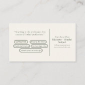 Modern Script Vintage Zakelijke Kaart | leraar mod Visitekaartje (Achterkant)