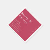 Modern Script Viva Magenta Fun Facts Wedding Servet (Hoek)