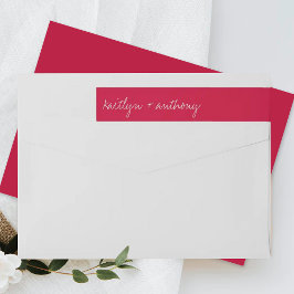 Modern Script Viva Magenta minimalistisch huwelijk