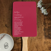 Modern Script Viva Magenta minimalistisch huwelijk Handwaaier