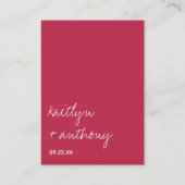 Modern Script Viva Magenta minimalistisch huwelijk Informatiekaartje (Achterkant)