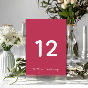 Modern Script Viva Magenta minimalistisch huwelijk Kaart