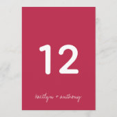 Modern Script Viva Magenta minimalistisch huwelijk Kaart (Achterkant)