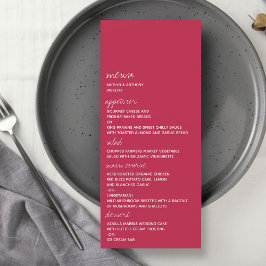 Modern Script Viva Magenta minimalistisch huwelijk Menu