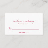 Modern Script Viva Magenta minimalistisch huwelijk Plaatskaartje (Voorkant)