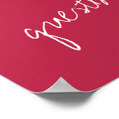 Modern Script Viva Magenta minimalistisch huwelijk Poster (Hoek)