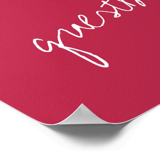 Modern Script Viva Magenta minimalistisch huwelijk Poster (Hoek)