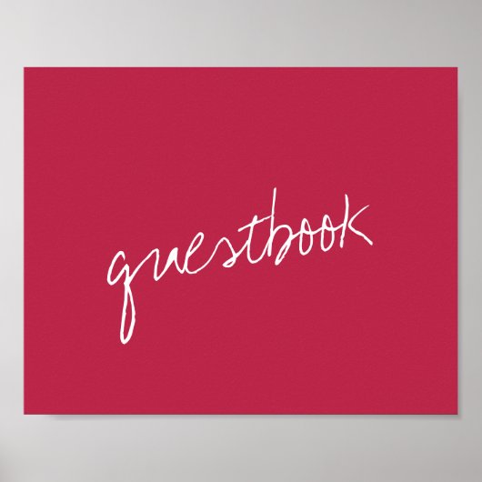 Modern Script Viva Magenta minimalistisch huwelijk Poster (Voorkant)