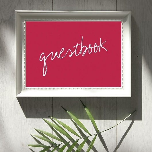 Modern Script Viva Magenta minimalistisch huwelijk Poster