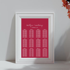 Modern Script Viva Magenta minimalistisch huwelijk Poster