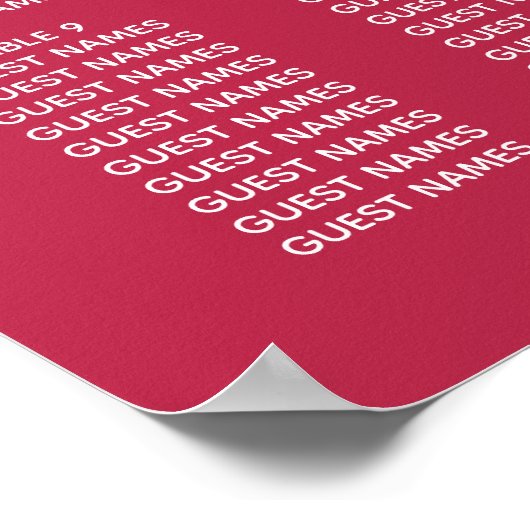 Modern Script Viva Magenta minimalistisch huwelijk Poster (Hoek)