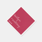 Modern Script Viva Magenta minimalistisch huwelijk Servet (Hoek)