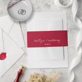 Modern Script Viva Magenta minimalistisch huwelijk Uitnodigingen Wikkel