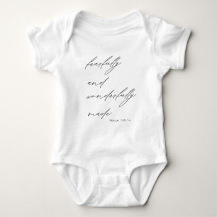 Modern script, vloeiend en waanzinnig Christelijk Romper