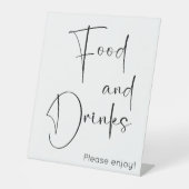 Modern Script voedsel en Drinken Reclamebord Met Voetstuk (Voorkant)