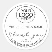 Modern Script Voeg Logo Business toe Dank u Ronde Sticker (Voorkant)