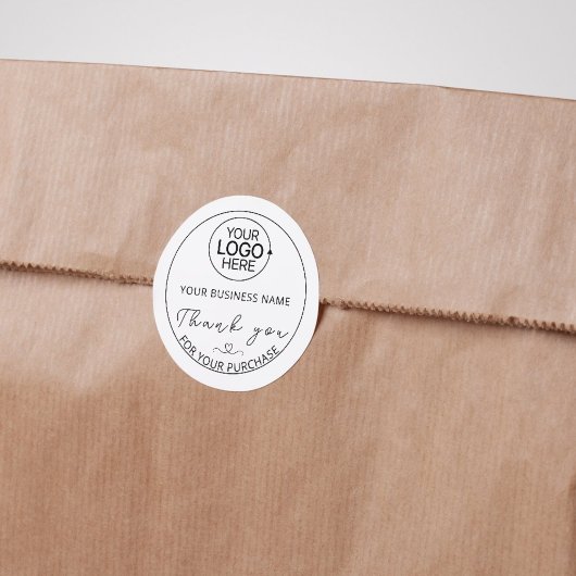 Modern Script Voeg Logo Business toe Dank u Ronde Sticker