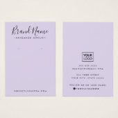 Modern script voegt logo paarse oorring display ca visitekaartje (Voorkant /achterkant)