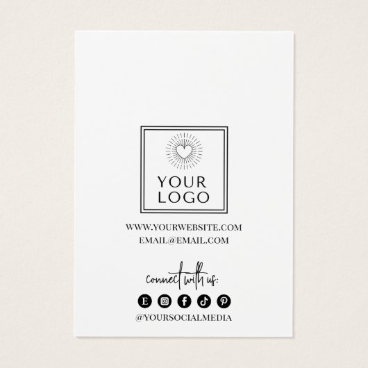 Modern script voegt Logo White Earning Display Kaa Visitekaartje (Achterkant)