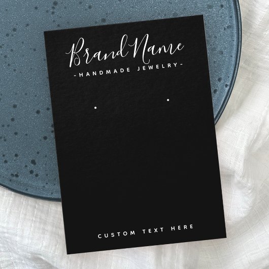 Modern script voegt logo zwarte oormeringskaart to visitekaartje