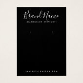 Modern script voegt logo zwarte oormeringskaart to visitekaartje (Voorkant)