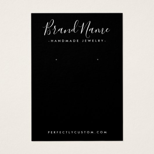 Modern script voegt logo zwarte oormeringskaart to visitekaartje (Voorkant)