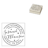 Modern script Volledige naam Ronde retour adres Rubberstempel (Gestempeld)