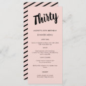 Modern script voor 30e verjaardag menu (Voorkant / Achterkant)