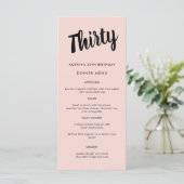 Modern script voor 30e verjaardag menu (Staand voorkant)