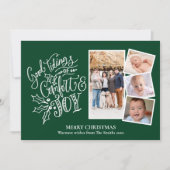 Modern script voor groene goede tinten van Comfort Feestdagenkaart (Voorkant)