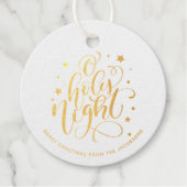 Modern script voor Heilige Dacht Kerstmis Bedankjes Labels (Voorkant)