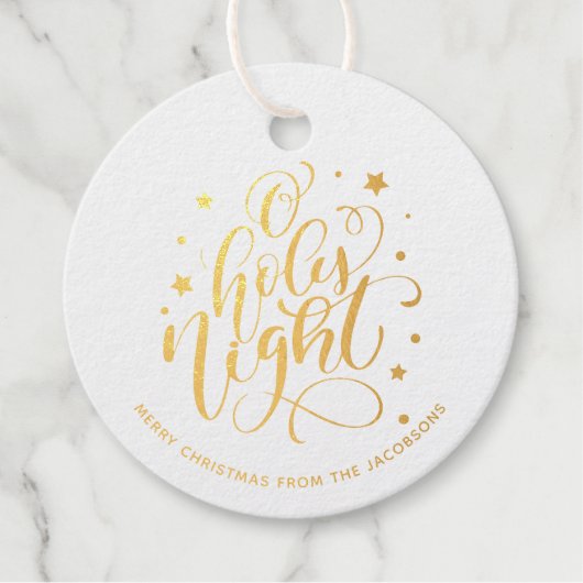 Modern script voor Heilige Dacht Kerstmis Bedankjes Labels (Voorkant)