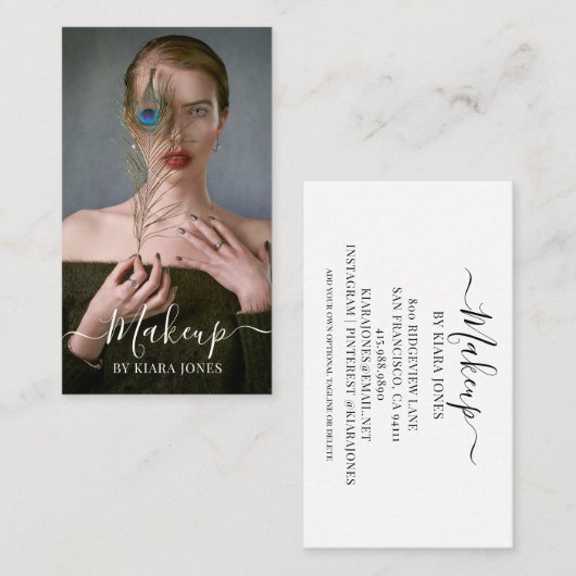 Modern script voor het maken van foto's visitekaartje (Voorkant / Achterkant)