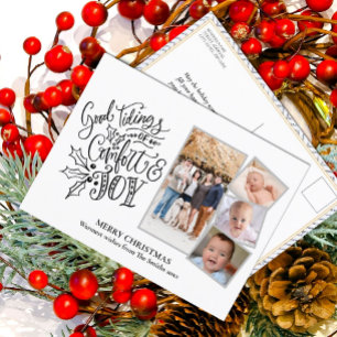 Modern script voor Silver Good Tiding of Comfort J Briefkaart