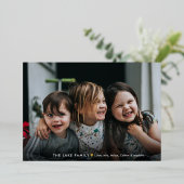 Modern Script Vrede Liefde Vreugde Kerst Foto Folie Feestdagenkaart (Staand Voorkant)