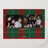 Modern Script Vrede Liefde Vreugde Kerst Foto Folie Feestdagenkaart (Achterkant)