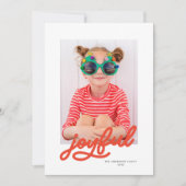 Modern script vreugdevolle  kleuren één foto feestdagenkaart (Voorkant)