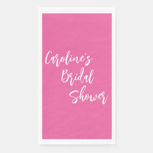 Modern Script Vrijgezellenfeest Aangepast warm roz Servet (Voorkant)