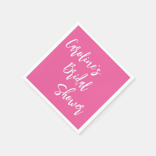Modern Script Vrijgezellenfeest Aangepast warm roz Servet (Hoek)