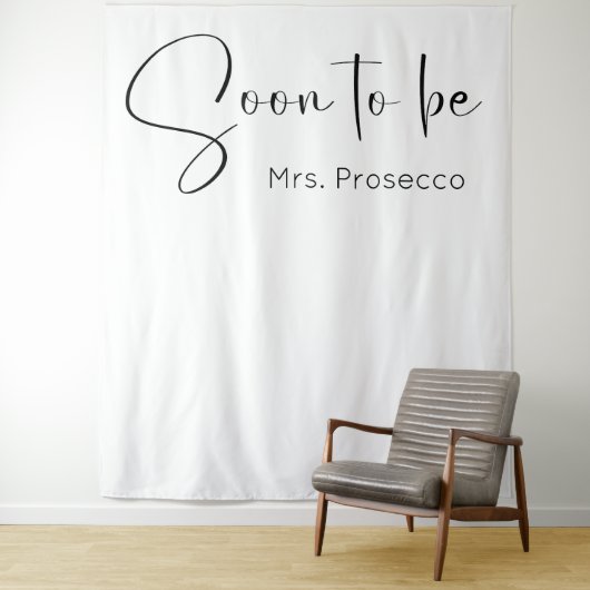 Modern Script Vrijgezellenfeest Achtergrond Wandkleed (In situ)