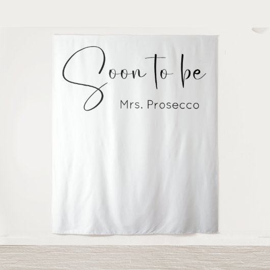 Modern Script Vrijgezellenfeest Achtergrond Wandkleed (Voorkant)