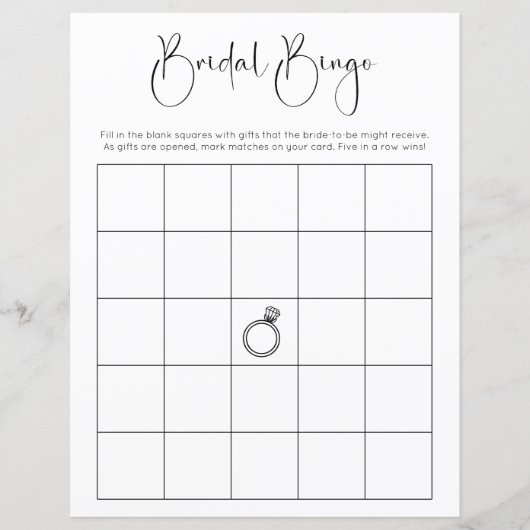 Modern Script Vrijgezellenfeest Bingo spel (Voorkant)