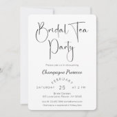 Modern Script Vrijgezellenfeest Bruids Tea Party Kaart (Voorkant)