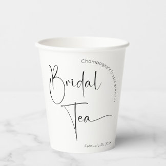 Modern Script Vrijgezellenfeest bruidsthee Papieren Bekers