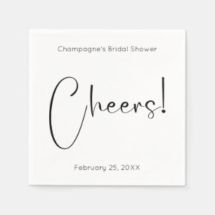 Modern Script Vrijgezellenfeest Cheers Servet