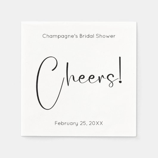 Modern Script Vrijgezellenfeest Cheers Servet (Voorkant)