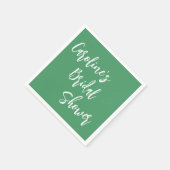 Modern Script Vrijgezellenfeest Custom Kelly Green Servet (Hoek)